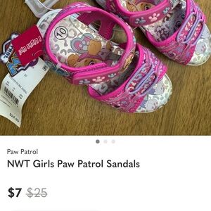 Paw Patrol Bright Pink Girls Sandals with Character Print
